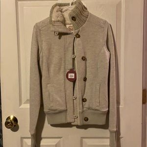 Sherpa lined fleece, NWT, Small, “Natural Heather”